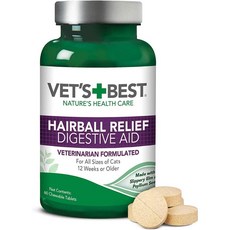 베츠 베스트 헤어볼 릴리프 고양이 영양제 대용량 60정 Vet’s Best Cat Hairball Relief Digestive Aid 60 Chewable Tablets, 60, 50g, .