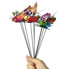 정원 3D 나비 마당 화분 다채로운 잠자리 말뚝 야외 파티 장식 10 개 15, 07 8.0cm-10Pcs