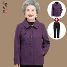 중년여성의류 엄마옷 미시 할머니 여성복 할머니의 봄가을 외투 속 노인들의 여옷 할머니는 긴팔 엄마 옷으로 만 60세 이상 저고리를 입고 계신다