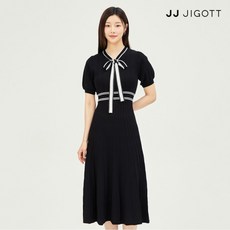 JJ지고트 (JJ지고트) 배색 리본 니트 원피스 GP5P1OP101