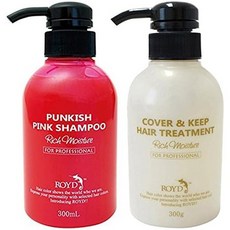 일본직발송 6. ROYD＼로이드 로이드 컬러 샴푸 헤어 트리트먼트 (커버 유지) 각 300ML 세트 (핑크) B07B, One Size