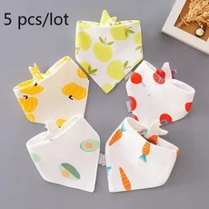 턱받이 삼각형 더블 만화 인쇄 침 수건 수유 앞치마 반다나 로트, 2.Fruit