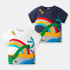 더메르시 아동용 밀림의 디노 공룡 반팔 티셔츠