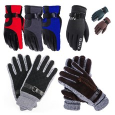 니트가죽장갑/방한 장갑/손가락/세무/겨울/남성/스키