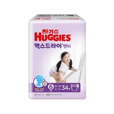 2021 신형 하기스 맥스드라이 팬티형 기저귀 여아용, 6단계, 68매