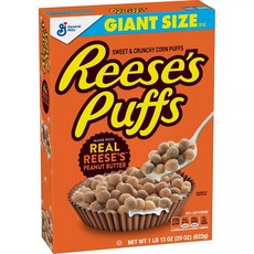 [미국 직배송]제네럴밀스 리세스 퍼프 시리얼 General Mills Reese's Puffs Cereal, 822g, 1개