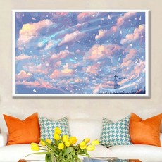 메이리앤 보석십자수 DIY 세트 하늘과 구름 비즈공예, 50*32cm