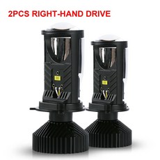 Y6D H4 LED 프로젝터 헤드라이트 렌즈 선풍기 냉각 90W 자동차 하이 로우 빔 전구 12V 6000K RHD LHD, 4) 2 개 오른손, 2개