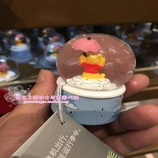 롯데리아 스누피 턴테이블 오르골 피넛츠 찰리브라운 캐릭터 미니 피규어 인테리어 소품, 곰돌이 푸딩볼