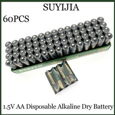 손전등용 일회용 알카라인 건전지 전기 MP3 CD 플레이어 무선 마우스 키보드 카메라 면도기 1 5V AA 60, 1.5V, 1개