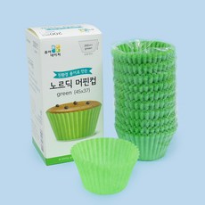 제이팩토리 유산지컵 베이킹컵 머핀컵 노르딕 초록 45mm 200개, 원형-초록