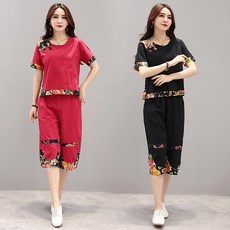 여름 여성 와이드핏 린넨 세트 2T0726