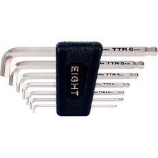 일본 에이트 EIGHT 육각렌치세트 TTR-S7 숏헤드 스터비 7PCS세트 1.5-6MM 6각 렌찌 볼렌치 셋트 렌찌 셋트 좁은틈새 볼렌찌셋트, 7개