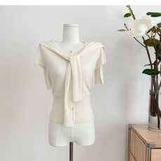 우아글로벌 여름 니트 어부바 반팔 가디건