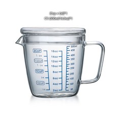 우유 저그 내열성 유리 측정 컵 크리머 스케일 차 커피 피처 전자 레인지 안전 250 ml 500ml, 500ml with Lid, 04 500ml with Lid
