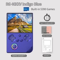 휴대용 게임 콘솔 게임플레이어 ANBERNIC RG 40XXV 리눅스 64 비트 시스템 4 인치 IPS 스크린 3200mAh RGB 조이스틱 와이파이 레트로 비디오, 7) Blue 64GB 5K Games - Only G