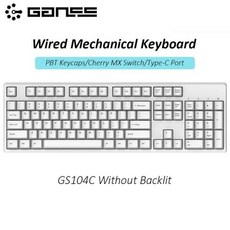 기존 GANSS GS87-C GS108-C 유선 체리 MX 스위치 PBT 키 캡이 있는 기계식 게임용 키보드 게이머 Type-C USB 포트, 체리 MX 블랙, GS104C-화이트 - gs108mx