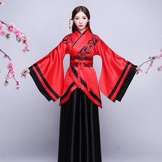 사극 여자 한복 유복 곡 옷섶 자수 개량 중 국풍 민족무대 공연