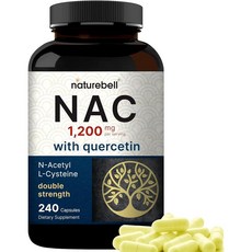 NatureBell 네이처벨 퀘르세틴 1200mg 240캡슐 케르세틴 함유 N-아세틸 시스, 240카운트, 1개, 240정