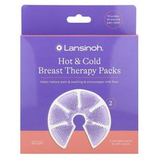 Lansinoh 핫 & 콜드 유방 테라피 팩 재사용 가능 팩 2개 및 소프트 커버, 1개