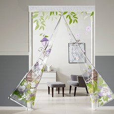 알뜨리 EVA 디자인 현관 방문 자석식 방풍비닐 공원(투명) 방풍막 바람막이 방풍 방한 보온 단열 비닐 커튼 우풍 외풍 차단, 1개, 공원