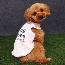 펫트리 우리집 귀한 자식 골지나시 강아지옷 S-2XL, 핑크