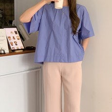 오픈유 스토리 반팔 블라우스