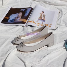 미들힐 Repetto발레댄스신발 여성 2020봄여름 뉴타입 진피 미드힐 얕은 레드 숏부츠 통굽 단화