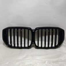호환 차량 앞 범퍼 키드니 후드 그릴 BMW X5 G05 LCI -2024 글로스 블랙 싱글 슬랫 레이싱 부품 교체, [01] Gloss Black, 1개