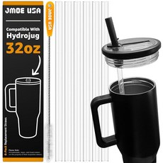 Jmoe USA 하이드로저그 트래블러 텀블러용 946.4ml(32온스) 빨대 | 하이드로 저그 교체용 플라스틱 클리닝 브러시 포함 6팩 식품 등급 및 BPA 프리 투명 (946.4, Jmoe USA 하이드로저그 트래블러 텀블러용 946., 6개