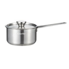 겔리브 인덕션 304 스테인리스 스텐 냄비 3종 세트, 실버, 1개, 편수 냄비+뚜껑, S(16cm)