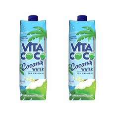 비타코코 Vita Coco Coconut Water Pure 33.8 Fl Oz 비타 코코 코코넛 워터 퓨어 오리지널 1 리터 2팩, 1팩