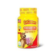 릴크리터스 꾸미바이트 꾸미베어스 칼슘 비타민D3 1병(156g x 60개), 단품, 단품, 60정