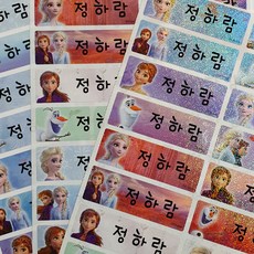 보물들맘 방수네임스티커, 62_ 대형(겨울왕국)48조각, 1세트