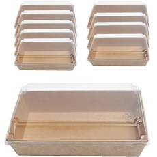 牛皮餐盒+蓋子 M號, 1組, 10入