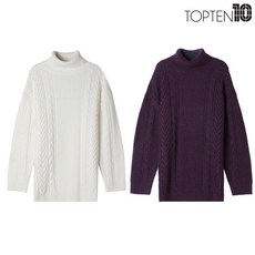 탑텐 여성 케이블 터틀넥 스웨터
