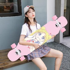 kirahosi 남녀 아동 스케이트보드 초보자 초보 어린이 스케이트보드 입문용 85 CM 7+덧신 증정 AF8r3o8i, 사진색 7