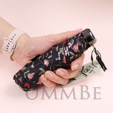 일본양산 블랙잔꽃 경량 미니 5단 양산 우산 엄마양산 선물 작은가방용