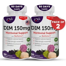 Amate Life 딤 300mg 바이오페린 브로콜리 칼슘 D글루카레이트 디인돌릴메탄, 2 Count (Pack of 60), 4개, 120정
