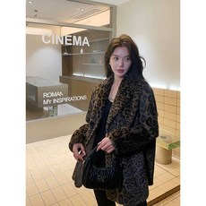 호피코트 유니크 자켓 레오파드 인조 의상 페이크퍼