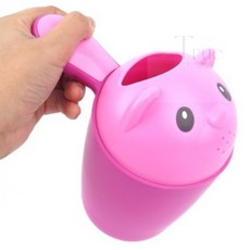 트루스토리지 뚜껑달린 목욕 바가지 욕실 물조리개, 핑크, 1개