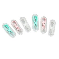 6 세트 콘택트 렌즈 족집게 및 흡입 스틱 콘택트 렌즈 인서 터 리무버 도구 여행용 홈 (녹색/분홍색/투명)