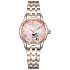 Citizen 손목시계 기계식 자동 감기 방수 벚꽃 오픈하트 PR1044-87Y 여성 실버