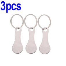 금속 쇼핑 카트 토큰 트롤리 키 링 장식 키체인 휴대용 야외용, 8.Silver-3pcs, 1개