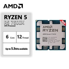 AMD-라이젠 5 7600X CPU 프로세서 4.7 GHz 6 코어 12 스레드 5NM L3 = 32M 100-000000593 소켓 AM5 냉각