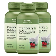 GNC Cranberry D-MANNOSE 60 Capsules 크랜베리 디맨노스 60정 3병, 3개