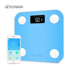 스마트 체중계! YUNMAI Mini Smart Electronic LCD Digital Weight Scale Body Fat Bathroom Scale Smart Digital with App Control 3 Colors 180KG, Blue 173_One Size, 상세페이지 참조