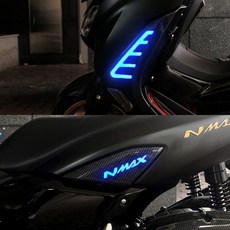 야마하 2022 NMAX125 카본 프론트 리어 튜닝 LED 케이스 21년이후 사용가능, 리어 LED 케이스, Blue - 블루, 1개