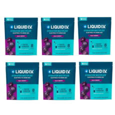 리퀴드이브 하이드레이션 멀티플라이어 전해질 드링크 믹스 아사이베리 Liquid I.V. Hydration Multiplier Acai Berry, 6개, 256g