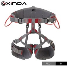 8자하강기 XINDA-하프 안전 벨트 암벽 등반 야외 확장 훈련 하프 바디 하네스 보호 용품 생존 장비, 01 Red-M